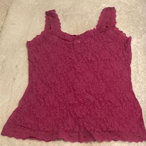 Hanky Panky Lace Camisole in Deep Pink size Large